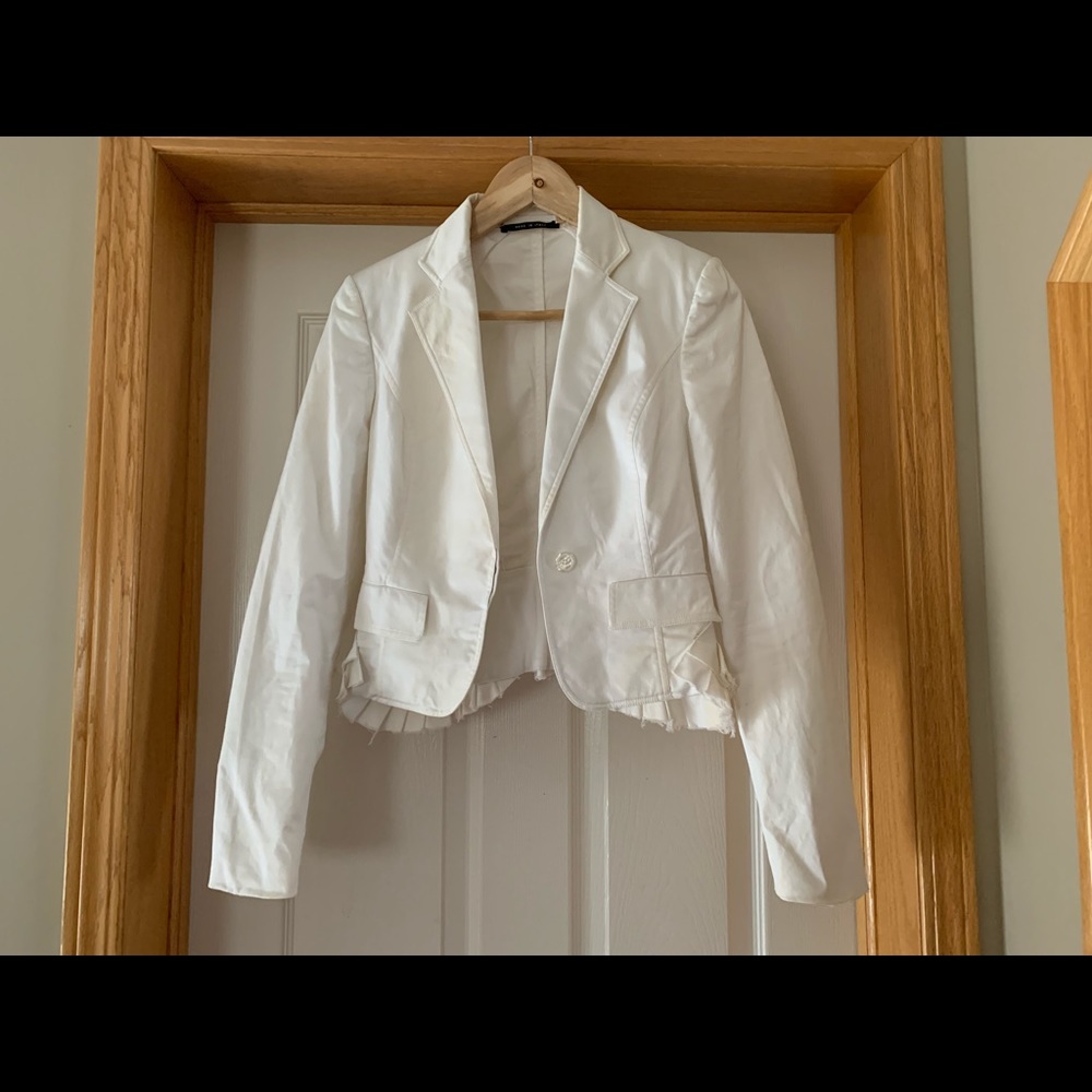 Authentic Gucci Tom Ford Era white blazer pleated sz 40